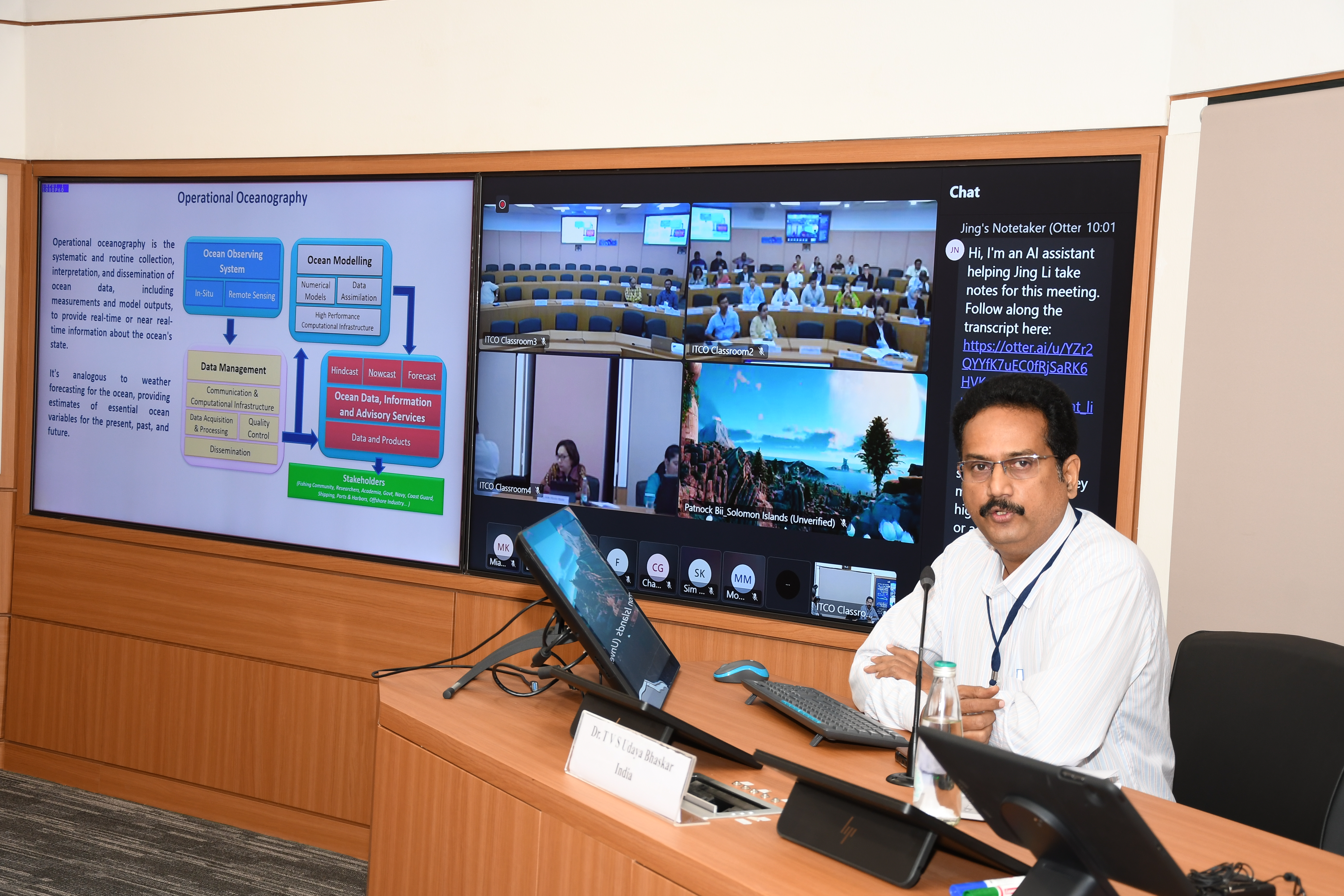 Dr. Pattabhi Rama RAO, Group Director at Indian National Centre for Ocean Information Services (INCOIS) was providing a lecture at the Workshop